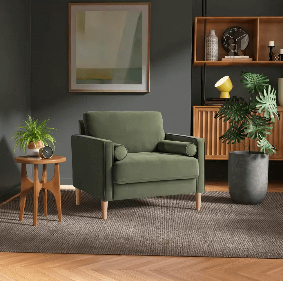 green accent modern accent chairs 